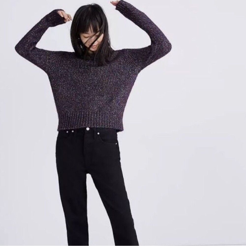 Madewell Shimmer Pullover Chunky knit sweater size small